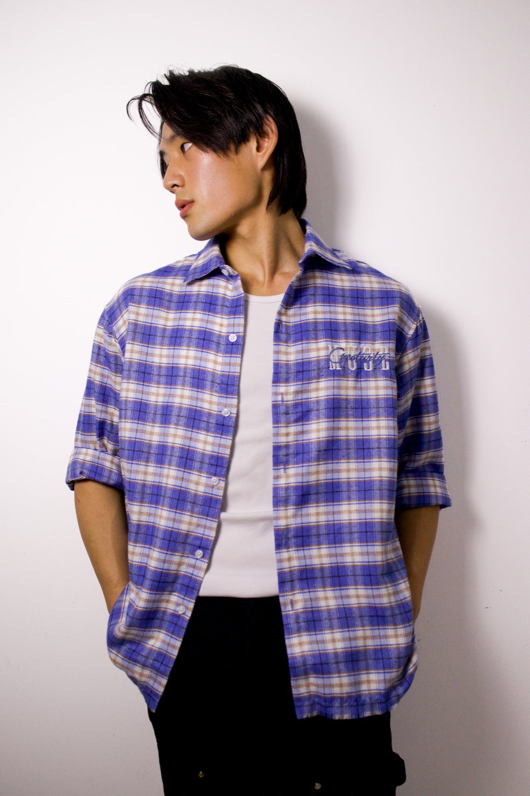 Plaid Button-Up Shirt