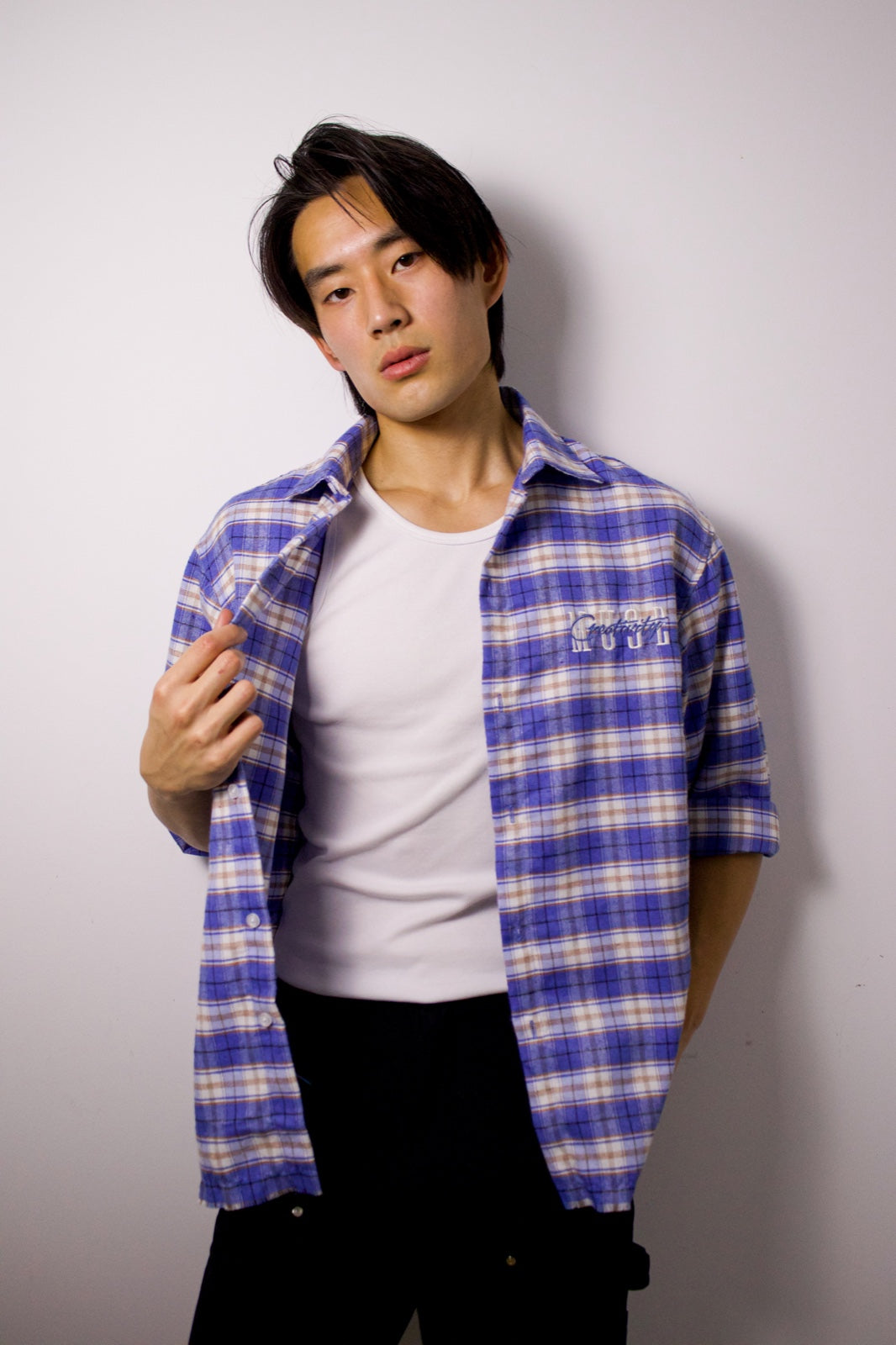 Plaid Button-Up Shirt